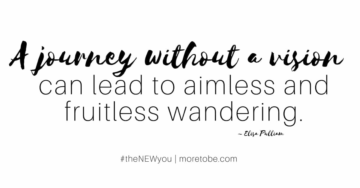 A journey without a vision will lead to aimless and fruitless wandering. 