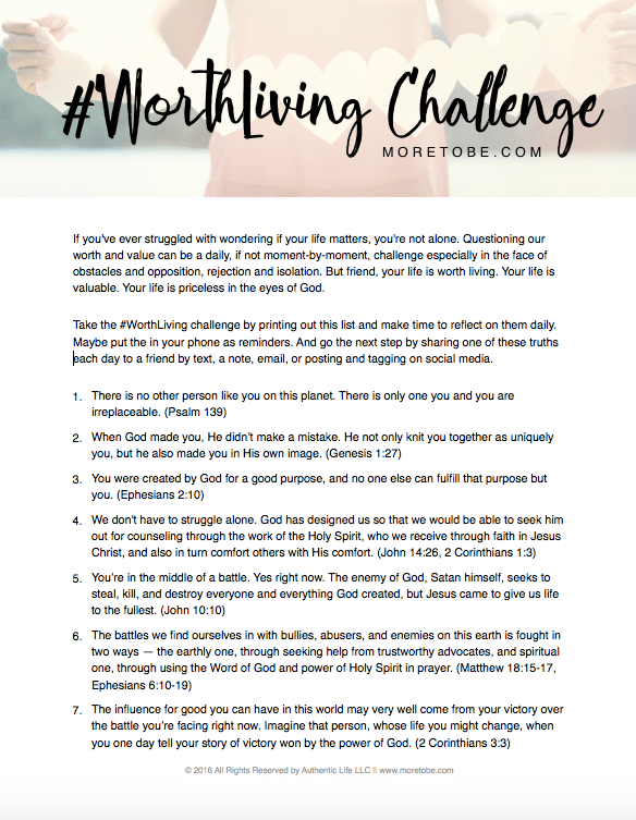 Download the #WorthLiving Challenge