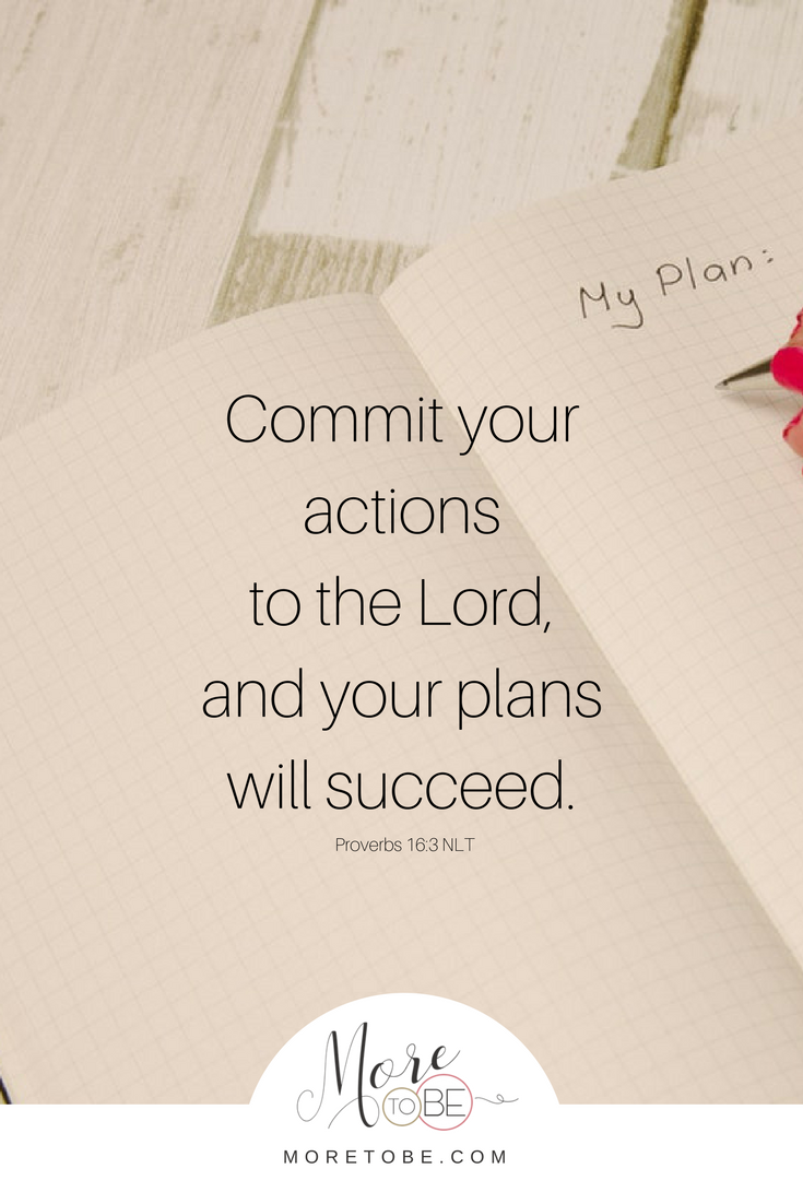 Commit your actions to the Lord, and your plans will succeed.