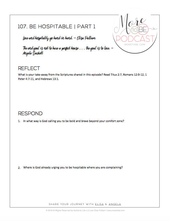 Be Hospitable Part 1 {Podcast 107} More to Be