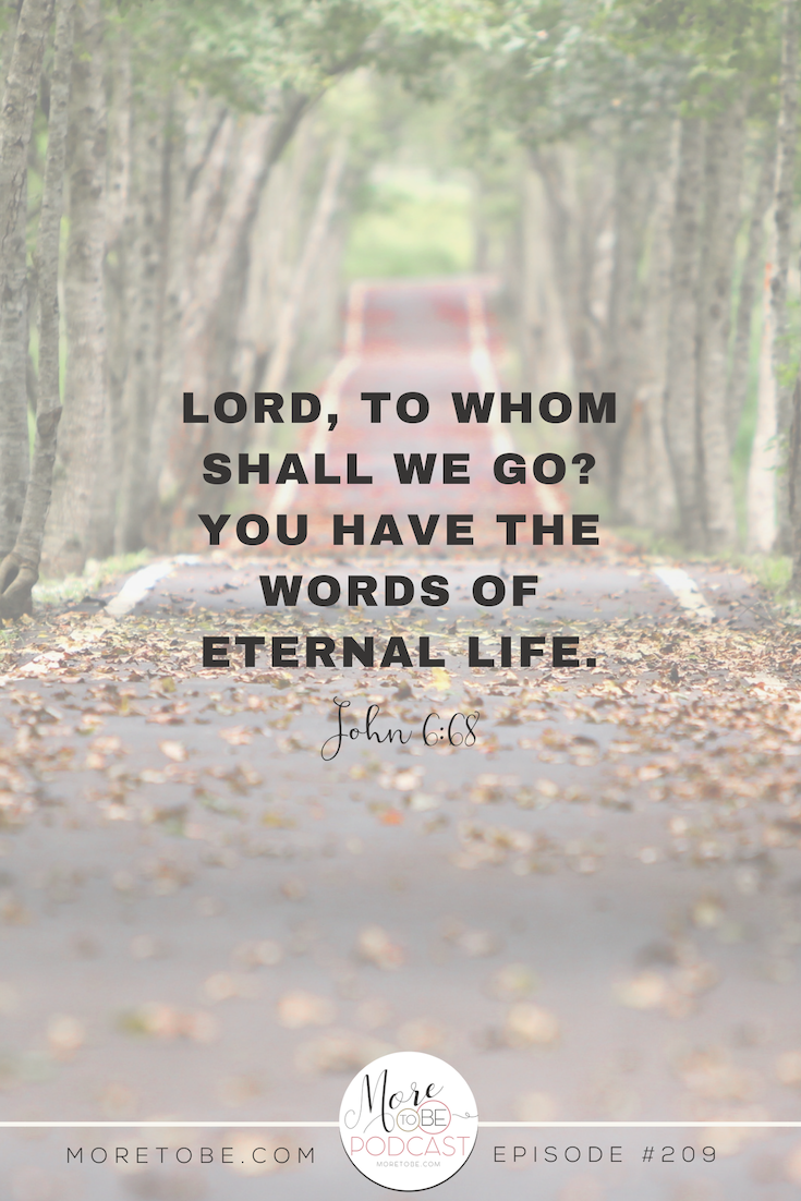 Lord, to whom shall we go? You have the Words of eternal life! #Moretobe #Podcast #Anxiety