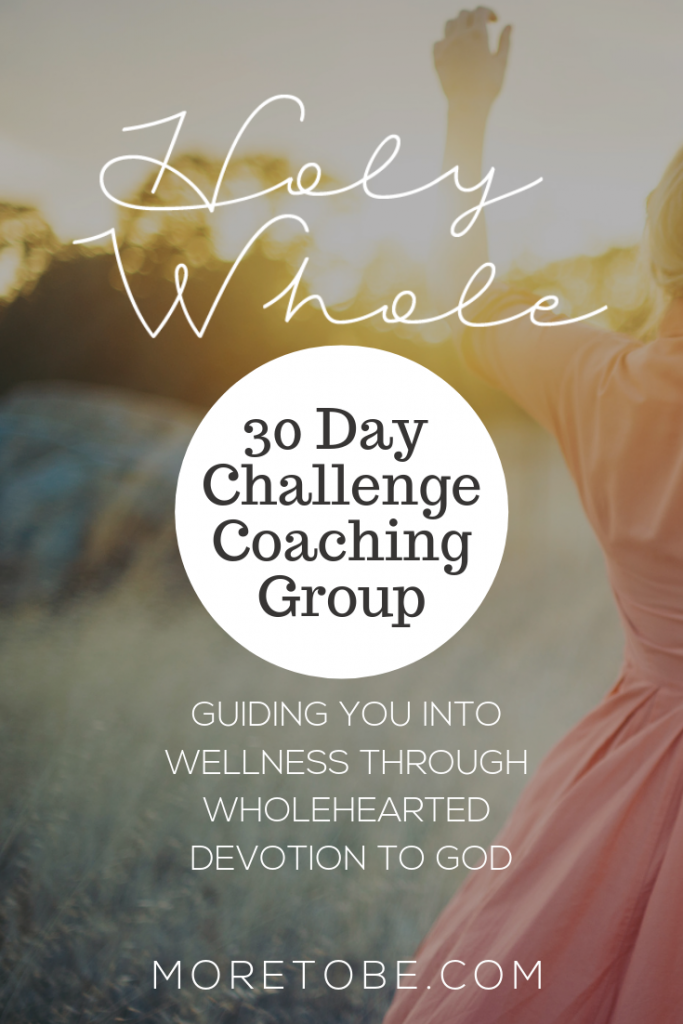 Holy Whole 30-Day Challenge Coaching Group #MoreToBe #Wellness #Holiness