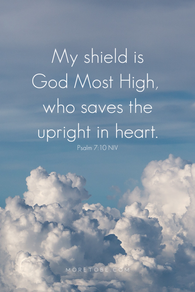 My shield is God Most High who saves the upright in heart.